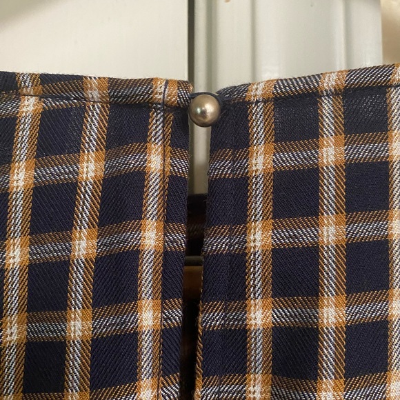 NWT Loft PLUS Shimmer Plaid Pleated Blouse Forever Navy Gold 16 - Picture 3 of 7